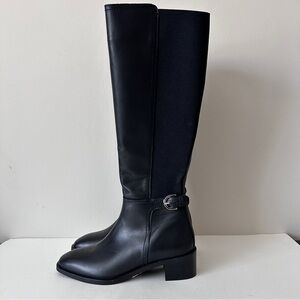 NEW Aquatalia Roxana Weatherproof Black Leather Knee-High Women's Boots, Sz 7